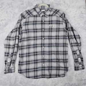 Columbia Long Sleeve Flannel Mens Size Medium Gray Plaid